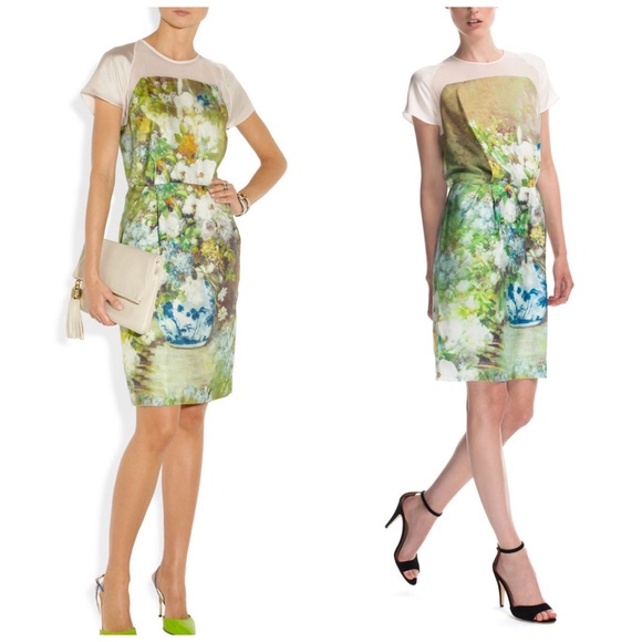 SOLD Malene Birger $795 silk twill floral dress - Picture 2 of 10